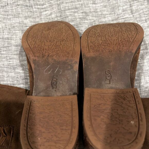 UGG Jaspan Mid-Calf Chocolate Brown riding Leather Boot Size 8.5 excelle… - Picture 14 of 14